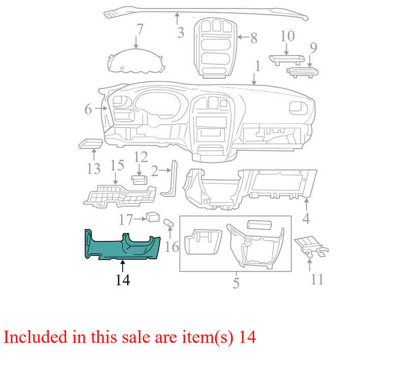 RR43BD5AC 2000-2007 Dodge Caravan Instrument Panel Knee Bolster Taupe Used RR43YQLAA OEM