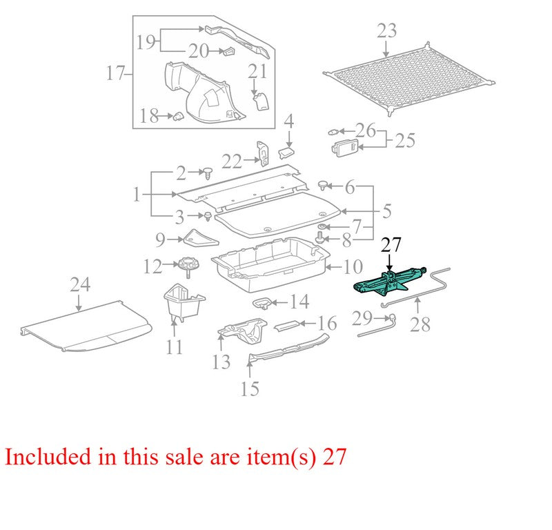 0911152041, 0911152060 2004-2009 Toyota Prius Floor Jack Used OEM 0911152041