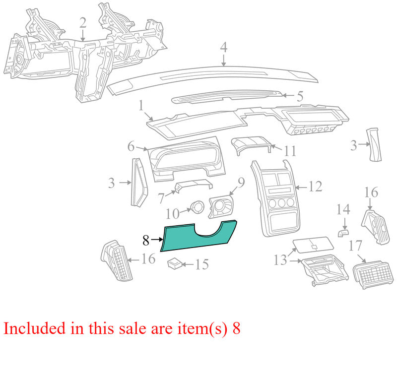 1HS28DK7AB 2009-2010 Dodge Journey Knee Bolster Used OEM 100013638