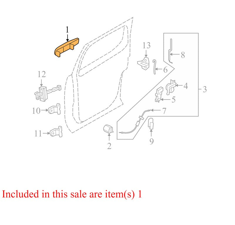 6L2Z7826605BBPTM 2002-2005 Mercury Mountaineer Rear Right Exterior Door Handle