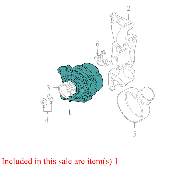 028903028D 2000-2001 Volkswagen Beetle Alternator 2.0L Used 028903028D OEM