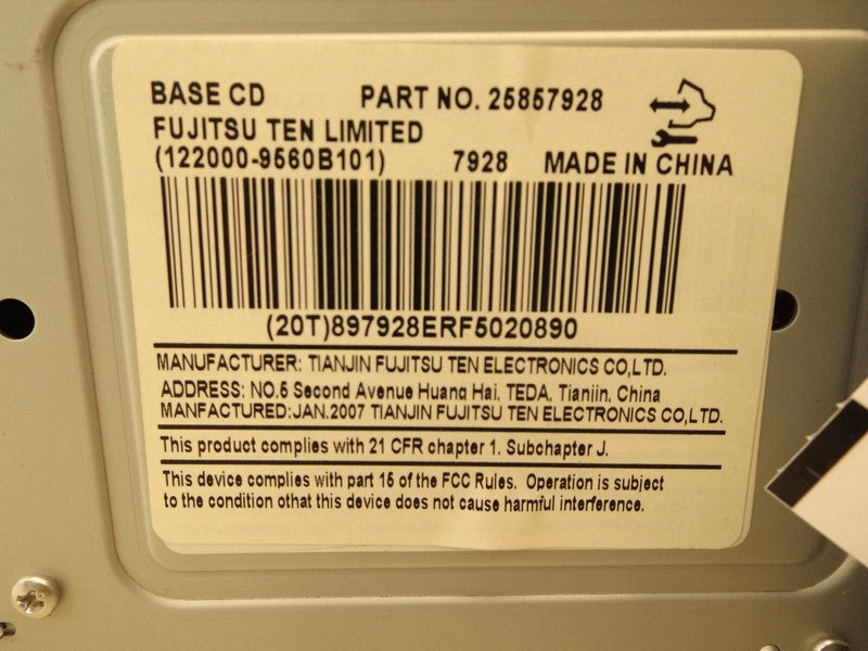25857928 2006-2011 Chevrolet Impala Radio Control Unit Used OEM 25957375