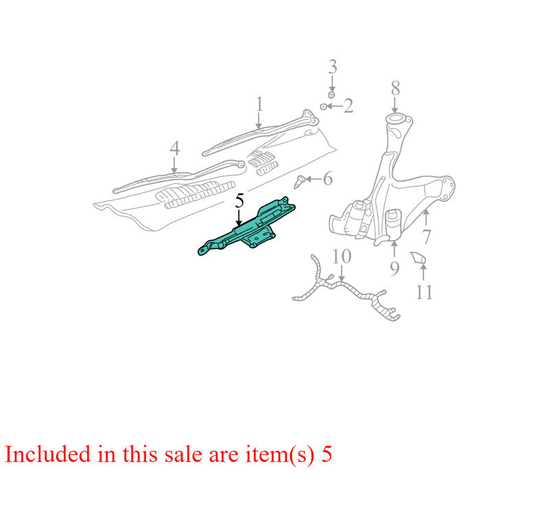 55155092AE 1999-2004 Jeep Grand Cherokee Windshield Wiper Motor &amp; Transmission Used