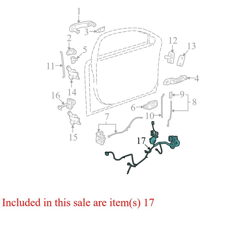 22759359 2008-2012 Chevrolet Malibu Passenger FR Door Wiring Harness Used 22759359 OEM