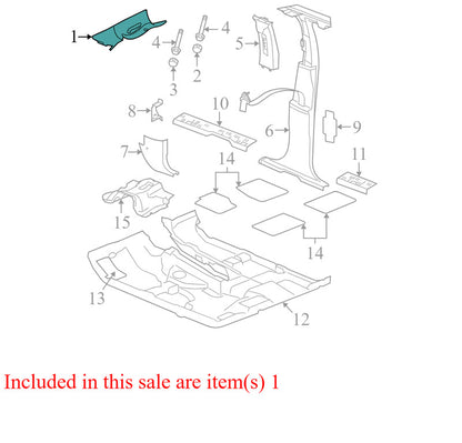5HS26BDXAI 2005-2006 Jeep Grand Cherokee FR Body A-Pillar Trim Panel Used 5HS26BDXAI OEM