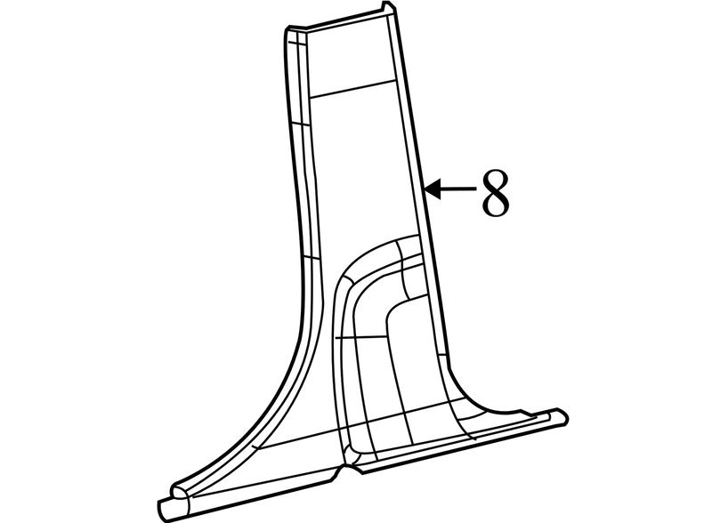 1BE36DK7AB 2009-2020 Dodge Journey Passenger RH Lower B Pillar Trim Used OEM 100013588