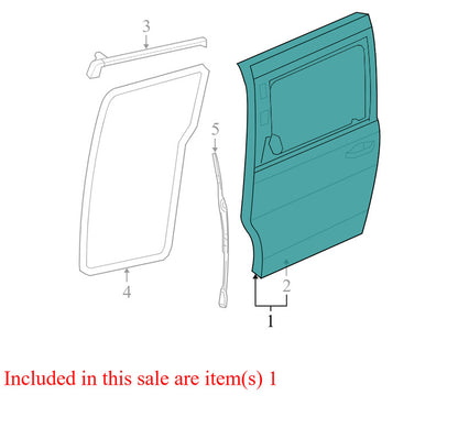 5020699AG 2011-2016 Chrysler Town &amp; Country RR Door Shell Used 5020699AG OEM