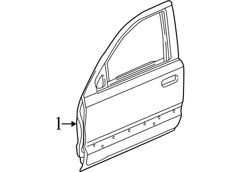67050S9AA90ZZ 2002-2006 Honda CR-V Passenger FR Exterior Door Shell Used OEM 67050S9AA90ZZ 