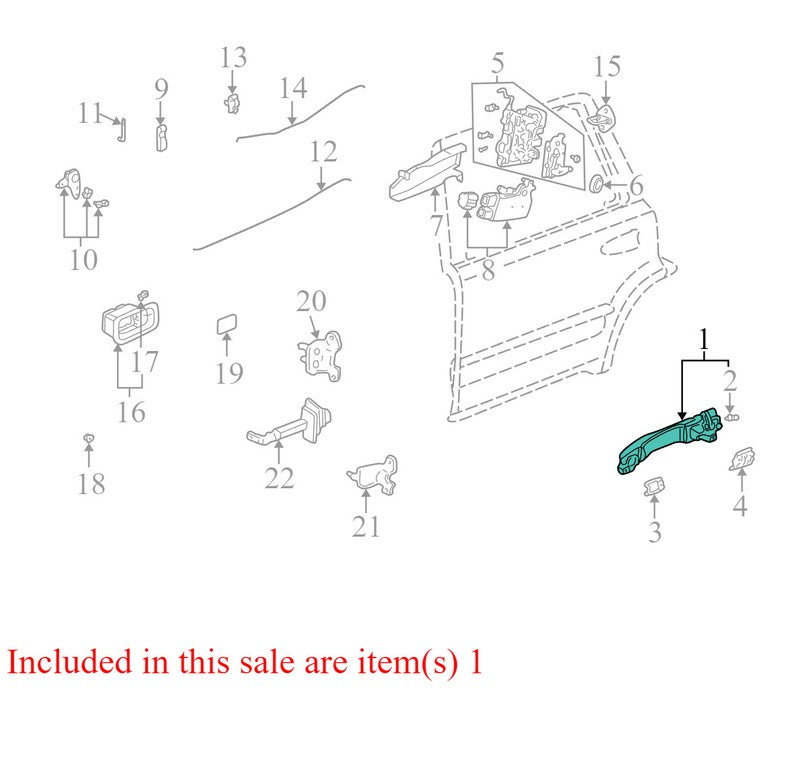 72680S9A003 2002-2006 Honda CR-V Passenger Rear RR Exterior Door Handle Used OEM 72680S9A003