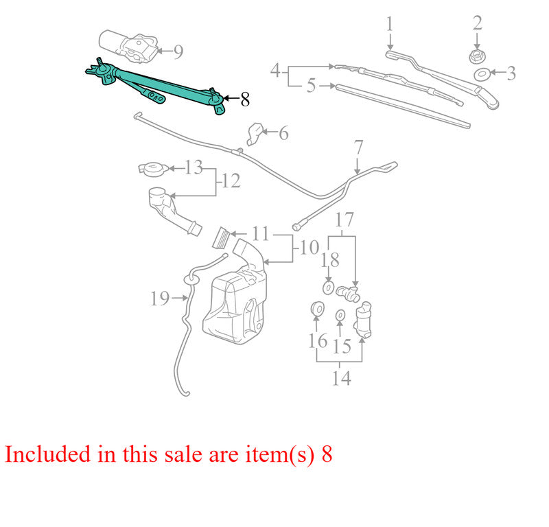 22711011 2005-2010 Pontiac G6 Windshield Wiper Motor &amp; Transmission Used OEM 25827007