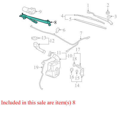22711011 2005-2010 Pontiac G6 Windshield Wiper Motor &amp; Transmission Used OEM 25827007