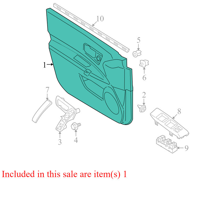80900JM01A 2008-2015 Nissan Rogue Driver FL Interior Door Panel Used OEM 80921JM00A