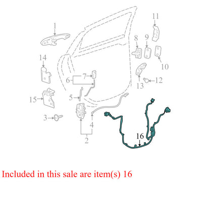 15892663 2006-2011 Impala Driver Rear Left Door Wiring Harness Used OEM 15892663