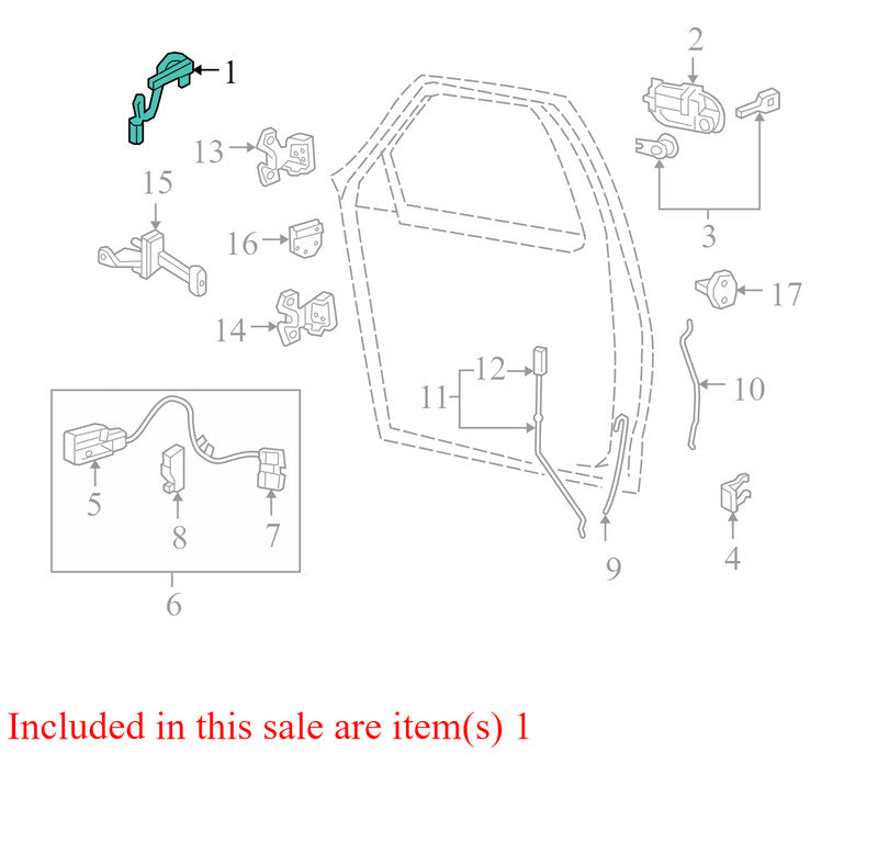 AL3Z14A626AA 2004-2008 Ford F-150 Driver FL Exterior Door Handle W/ Keyless Entry Used