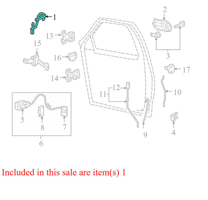 AL3Z14A626AA 2004-2008 Ford F-150 Driver FL Exterior Door Handle W/ Keyless Entry Used