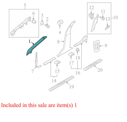 39838691 2010-2016 Volvo XC70 Driver FL A Pillar Trim Used OEM 39838691
