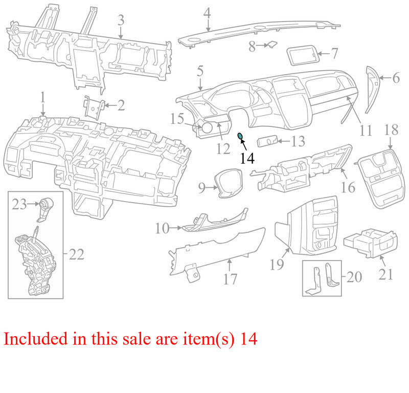 5026272AC 2011-2016 Chrysler Town &amp; Country Ignition Switch Bezel Used 1RB73AAAAB OEM