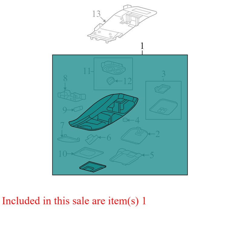 6L2Z78519A70AAA 2006-2010 Mercury Mountaineer Overhead Dome Light / Climate Control Used OEM