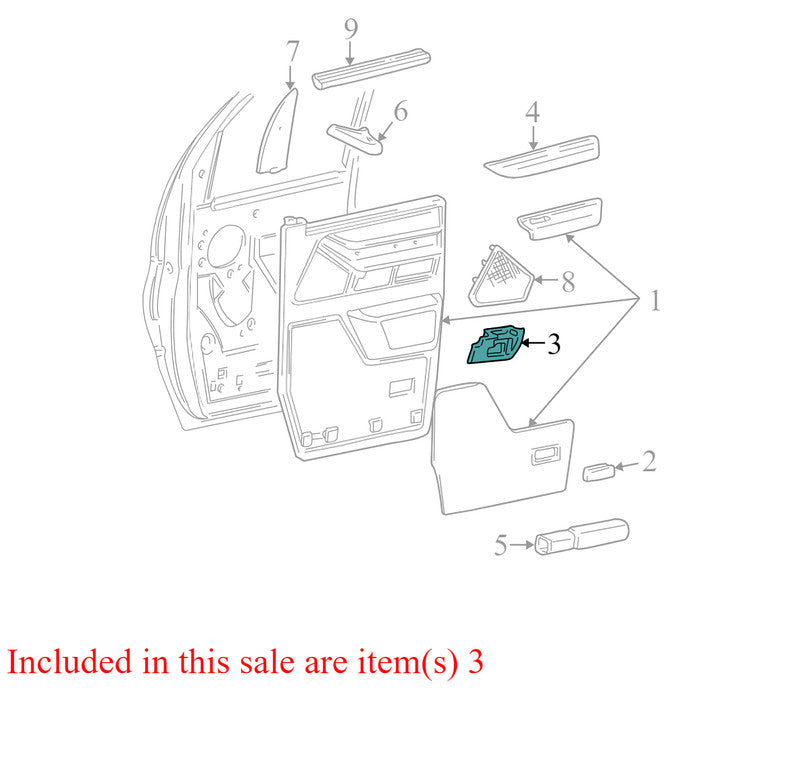 F7UB1522634ADW 2000 Ford E-150 Econoline Front Right Interior Door Handle Trim Used 6C2Z1522634