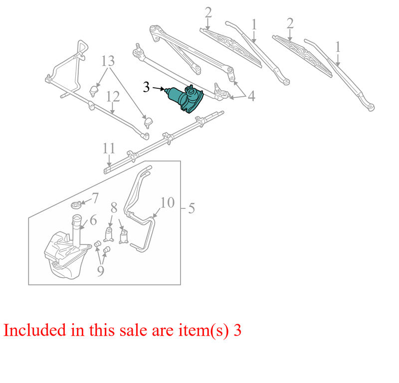 ZZC067340R00 2005-2006 Mazda Tribute Windshield Wiper Motor Used ZZC067340R00 OEM