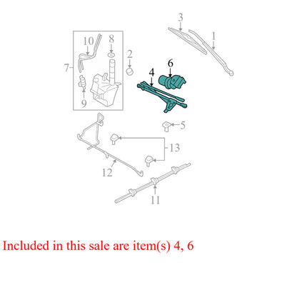 9L8Z17566A 2008-2012 Ford Escape Windshield Wiper Linkage Wiper Motor Used 9L8Z17566A OEM