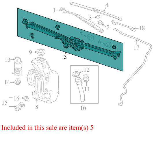 13262434 2012-2017 Buick Verano Windshield Wiper Motor W/ Trans 2.4L Used 13262434 OEM