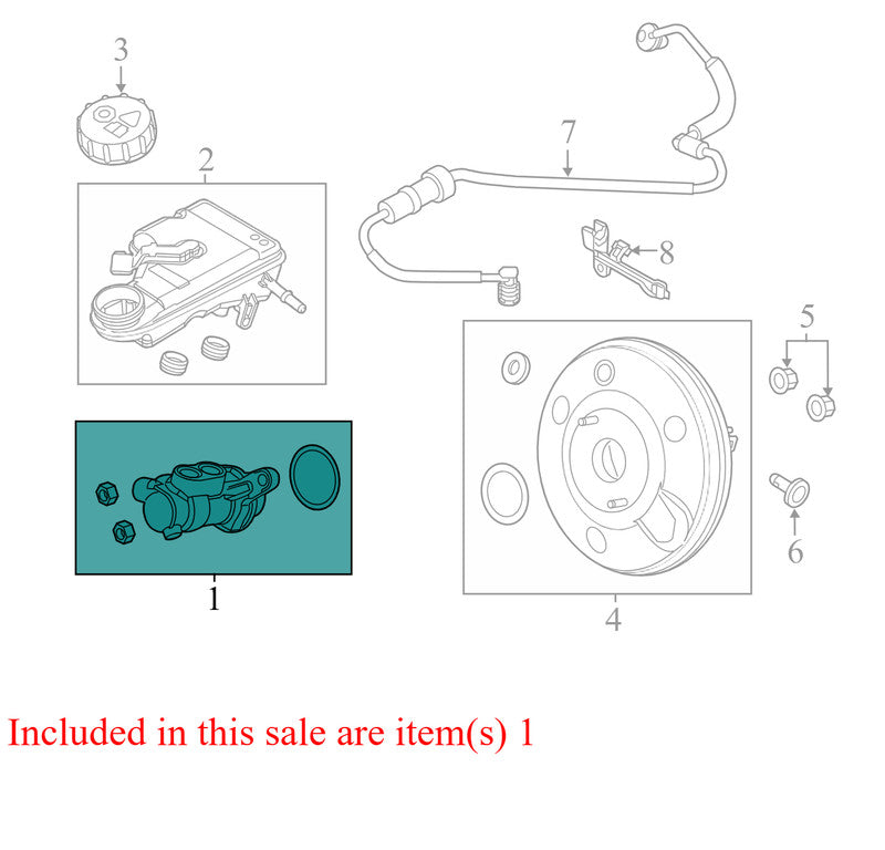 EV6Z2140A 2012-2014 Ford Focus 2.0L Brake Master Cylinder Used EV6Z2140A OEM