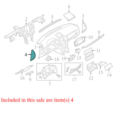AE535404481AC 2010-2012 Lincoln MKZ Driver Left Dash End Cap Used OEM AE5Z5404481AA