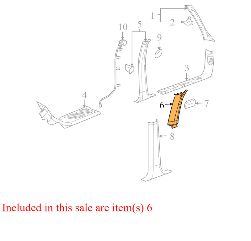 15235693 15235693 2005 Chevrolet Trailblazer Door B Pillar Post Trim 