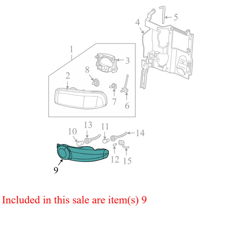 15151000 1999-2006 GMC Yukon FR Parking / Side Marker Light Assembly Used 15199554 OEM