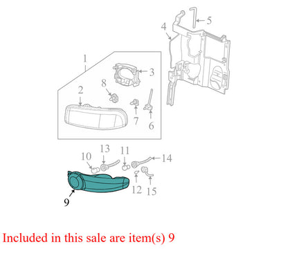 15151000 1999-2006 GMC Yukon FR Parking / Side Marker Light Assembly Used 15199554 OEM