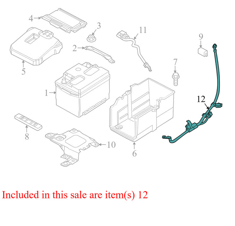 BV6T14A280 2012-2014 Ford Focus Battery Cable Used G1FZ14300D OEM