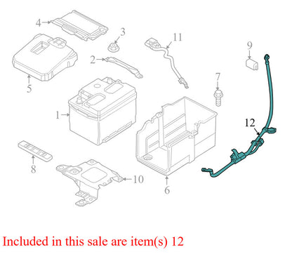 BV6T14A280 2012-2014 Ford Focus Battery Cable Used G1FZ14300D OEM