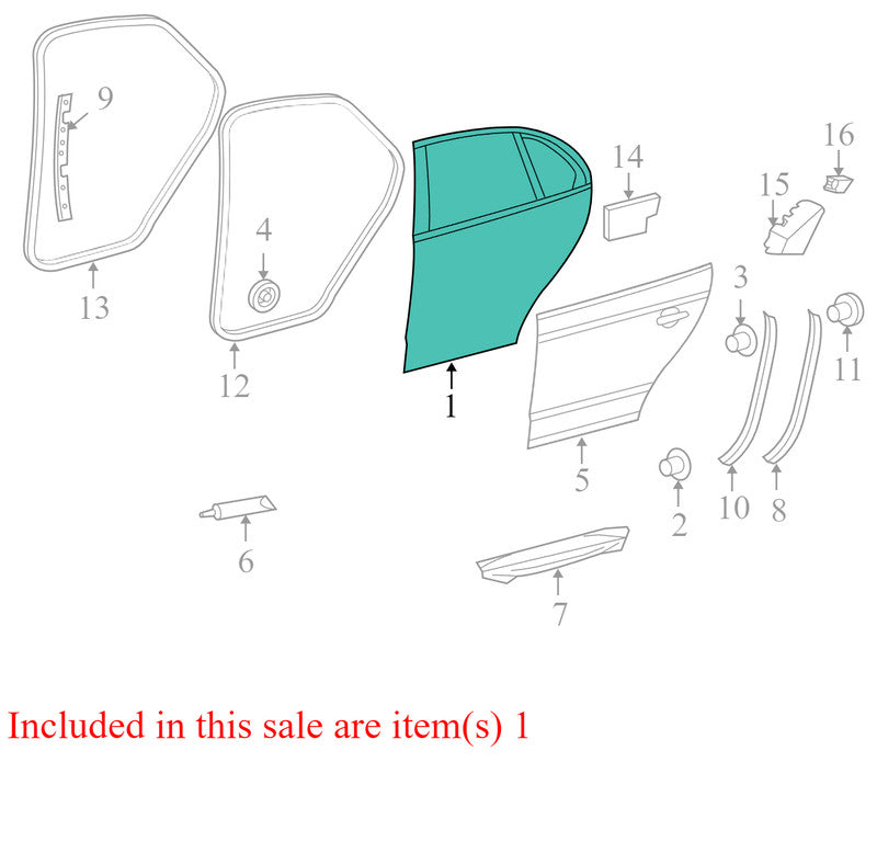 1K5833301Q 2005-2010 Volkswagen Jetta TDI Driver Rear RL Door Assembly Used OEM 1K5833301Q 