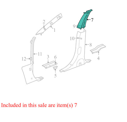 TW29TL2AH 2004-2008 Chrysler Pacifica Passenger RH Upper B Pillar Trim Used OEM TW29TL2AH 