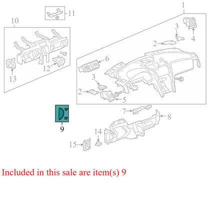 22771147 2009-2012 Chevrolet Traverse FR Dash End Cap Used 22771147 OEM