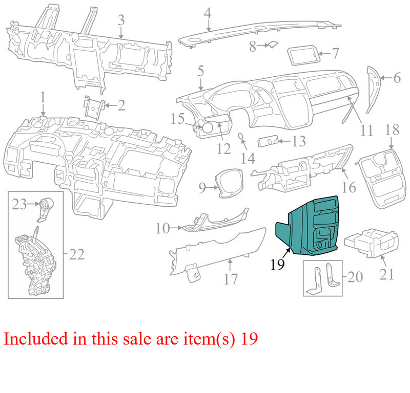 1QL59BD1AB 2011-2016 Chrysler Town &amp; Country Center Console Used 1QL59BD1AB OEM