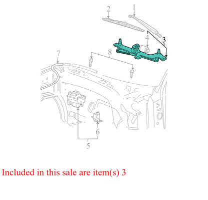 8L1Z17508A 2003-2006 Ford Expedition Windshield Wiper Motor &amp; Transmission Used OEM