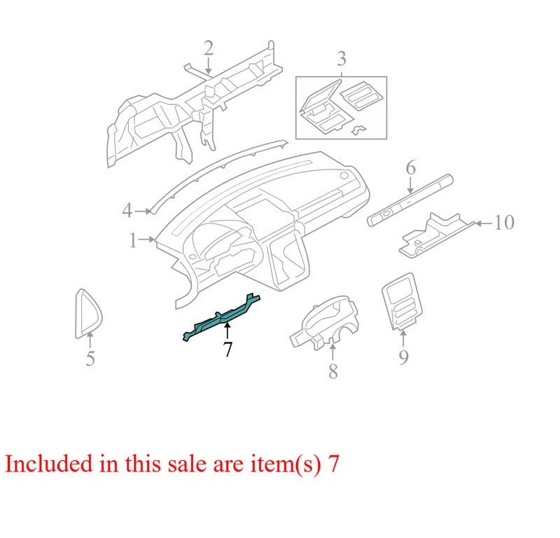 5F9374044F08A 2005-07 Ford 500 Driver FL Instrument Panel Knee Bolster Used 5F9374044F08A OEM