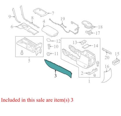 L0175167 2010-2012 Lincoln MKZ Right Center Console Trim Panel Used OEM L0175167