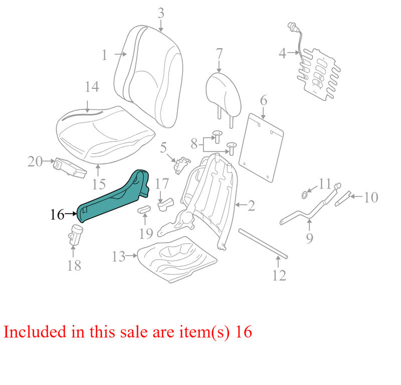 C5FU58136M1 2008-2012 Ford Escape Passenger FR Seat Side Panel Trim Used 8L8Z7862186BC