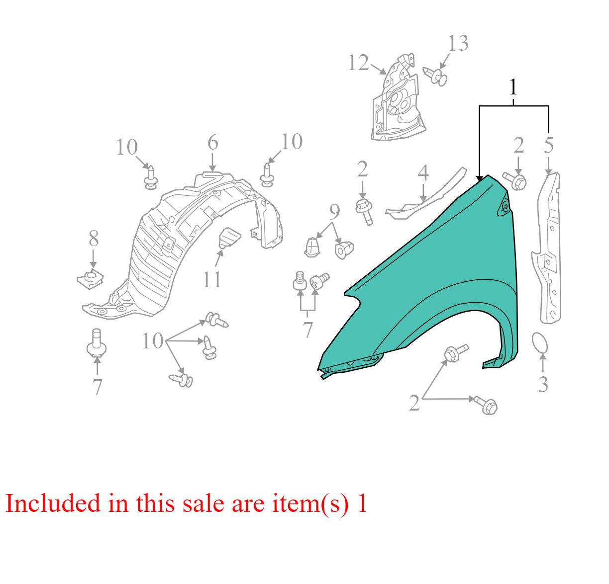 F3112JM0MA 2008-2015 Nissan Rogue Driver FL Fender Used OEM F3112JM0MA 