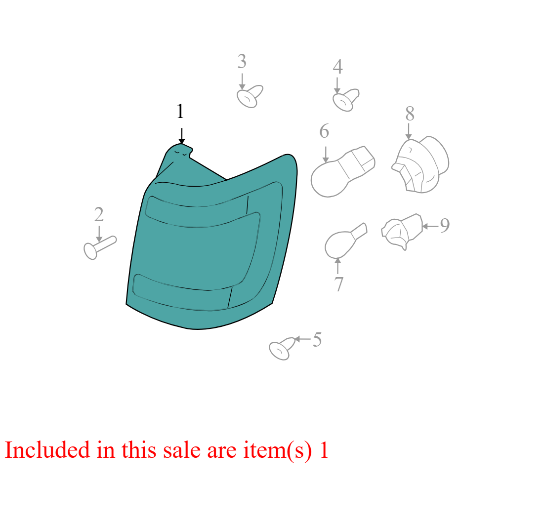 8L8Z13405A 2008-2012 Ford Escape Driver RL Tail Light Assembly Used 8L8Z13405A OEM