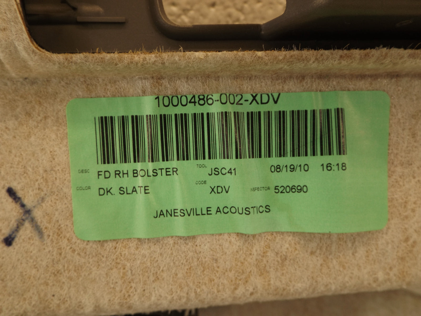 1000489XDV 2007-2010 Chrysler Sebring FR Door Interior Trim Panel Used 1000489XDV OEM