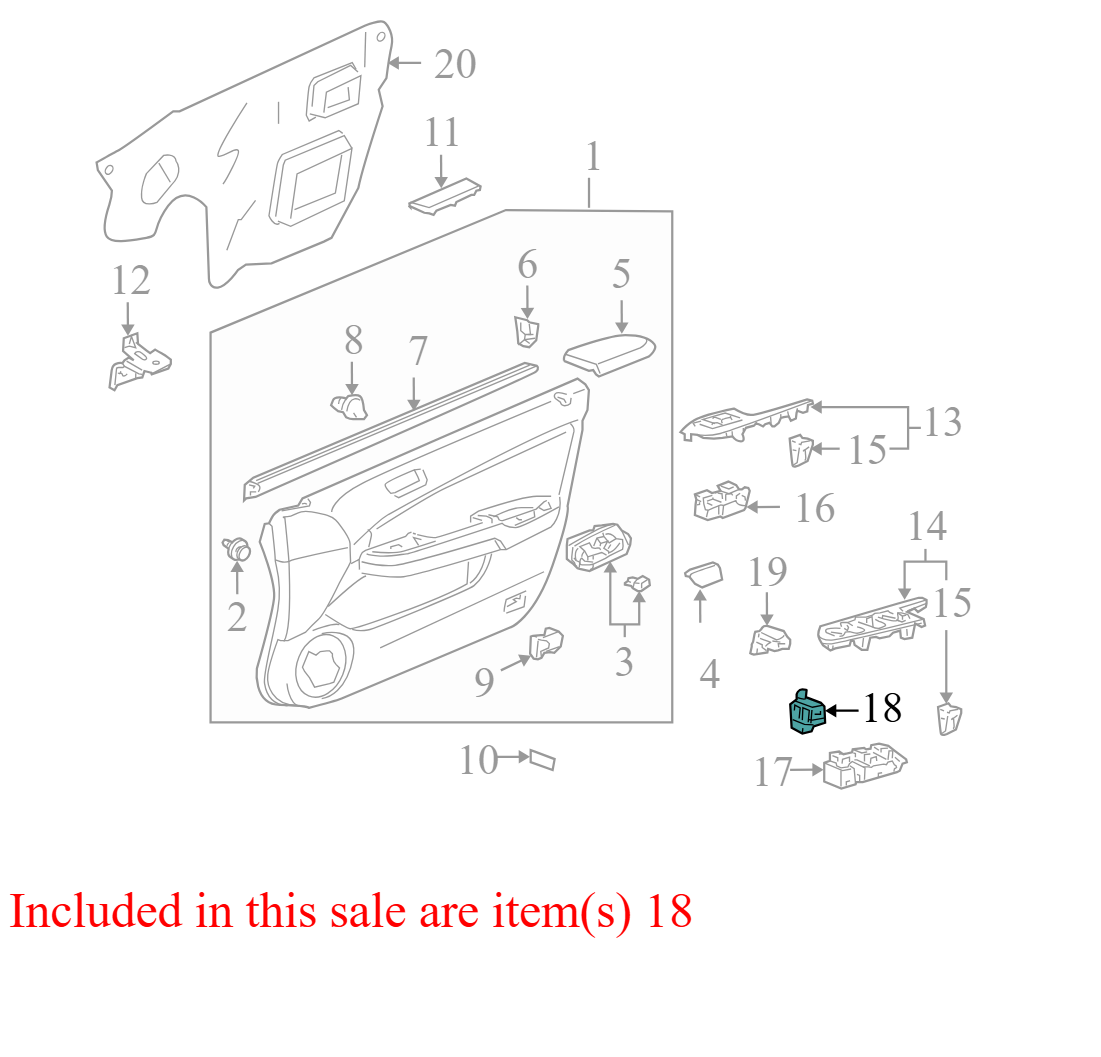 NH167L 2004-2005 Honda Accord Driver FL Door Mirror Switch Used NH167L OEM