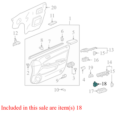 NH167L 2004-2005 Honda Accord Driver FL Door Mirror Switch Used NH167L OEM