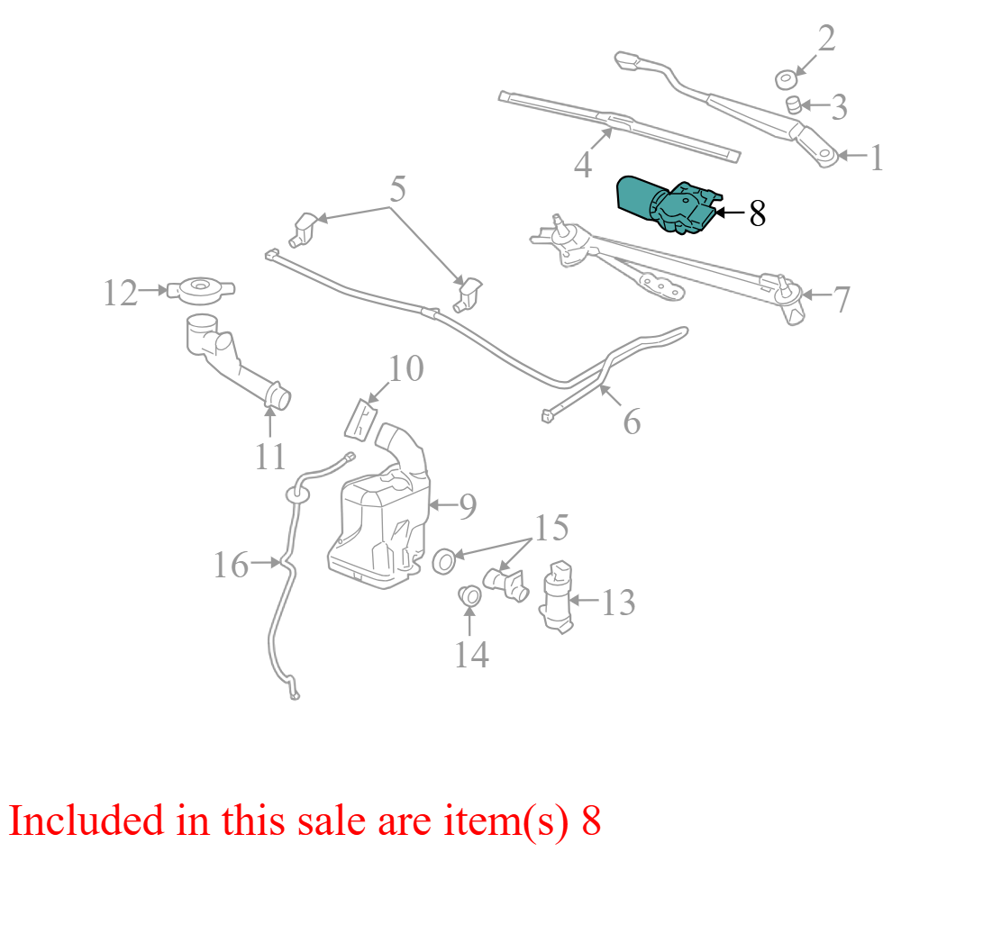 22711010 08-12 Chevrolet Malibu Windshield Wiper Motor W/ Transmission Used 22711010 OEM