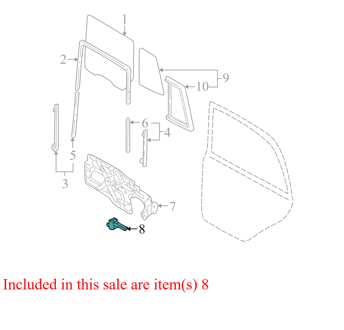 9882026200 2004-2006 Hyundai Santa Fe Rear Right Passenger Window Motor Used 9882026200 OEM