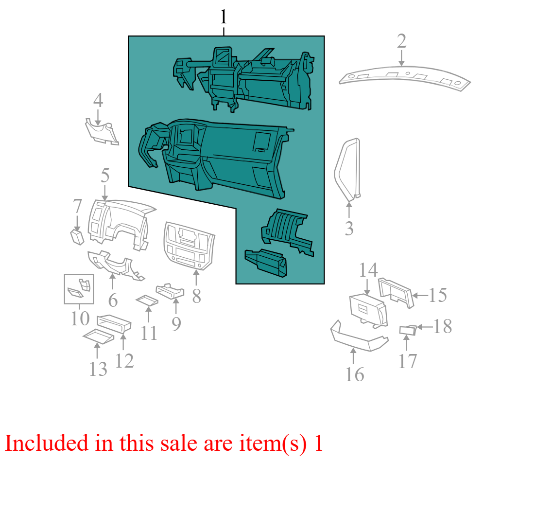 1JX841J8AA 2006-2007 Dodge Ram Dashboard Panel W/O Reinforcement Used 1JX841J8AA OEM