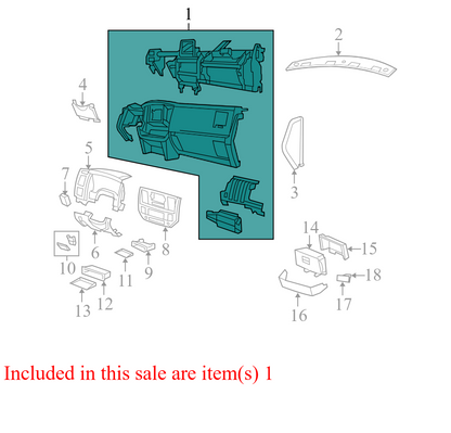 1JX841J8AA 2006-2007 Dodge Ram Dashboard Panel W/O Reinforcement Used 1JX841J8AA OEM